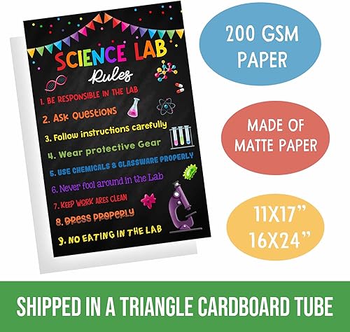 Miniatura 2 de Jinniee Science Lab Rules Science Classroom Decorations Science Posters Classroom Decor for Teachers Elementary Middle School Science Lab School