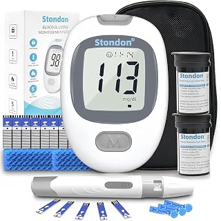Stondon Glucose Monitor Kit with 100 Strips & 100 Lancets - Accurate Blood Sugar Meter for Diabetes Testing