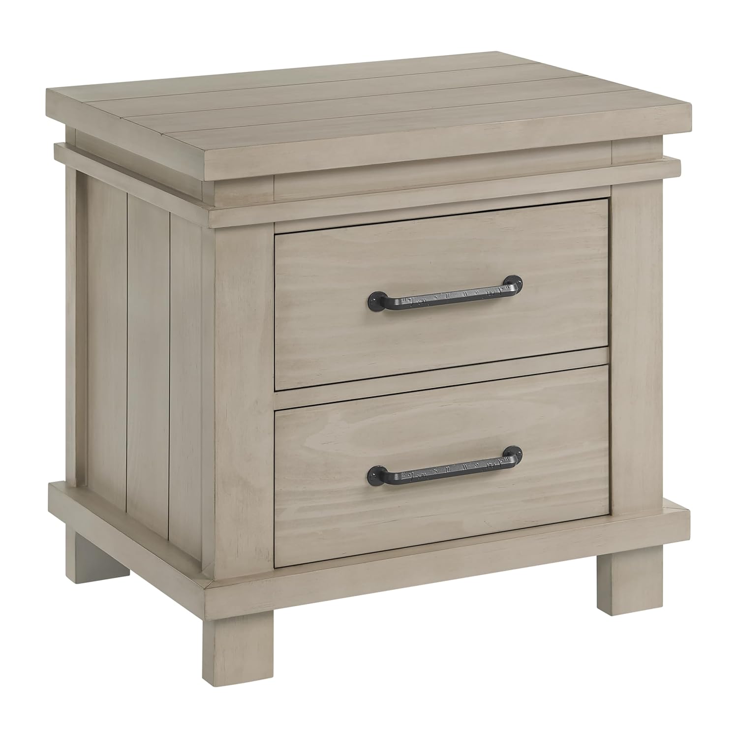 Soho Baby Hampton Premium Soft Closing 2-Drawer Nightstand, Smooth Stone Wash