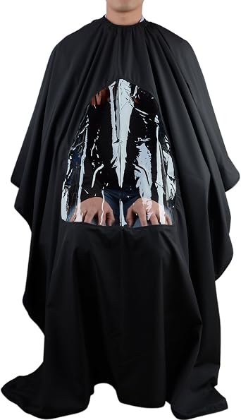 traderplus Hair Cutting Gown Cape with Viewing Window Hairdresser Barber Stylist Hair Cut 57x47