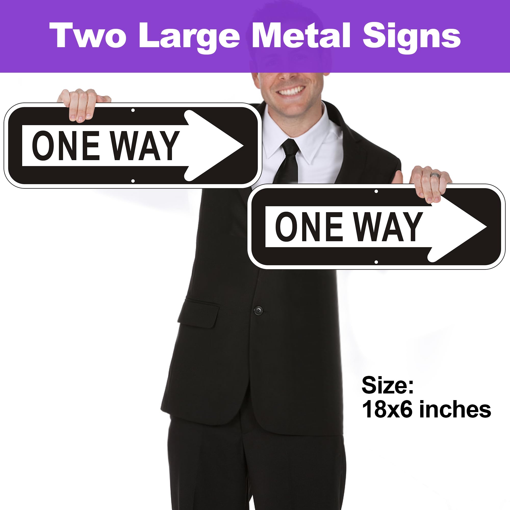 ワンウェイ　アルミサイン Amazon.com : One Way Sign, (2 Pack) One Way Signs Reflective with
