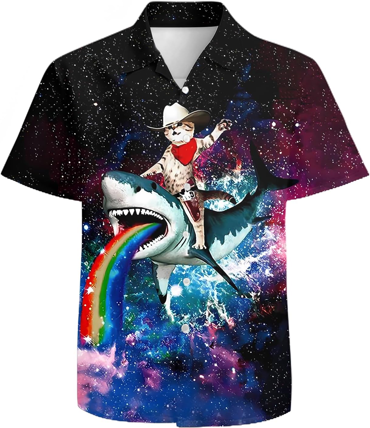 Mens Funny Hawaiian Shirts 3D Graphic Button Down Short Sleeve Tropical Holiday Beach Aloha Shirt