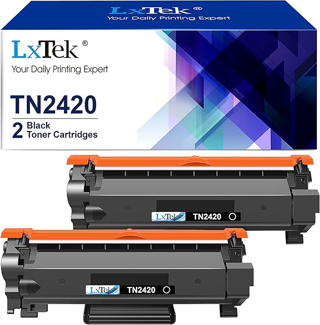 LxTek TN2420 Compatible Toner Cartridge Replacement for Brother TN2420 TN-2420 TN2410 TN-2410 Compatible with L2350DW L2710DW L2530DW L2510D -L2750DW L2710DN L2730DW L2310D (Black , 2-Pack)