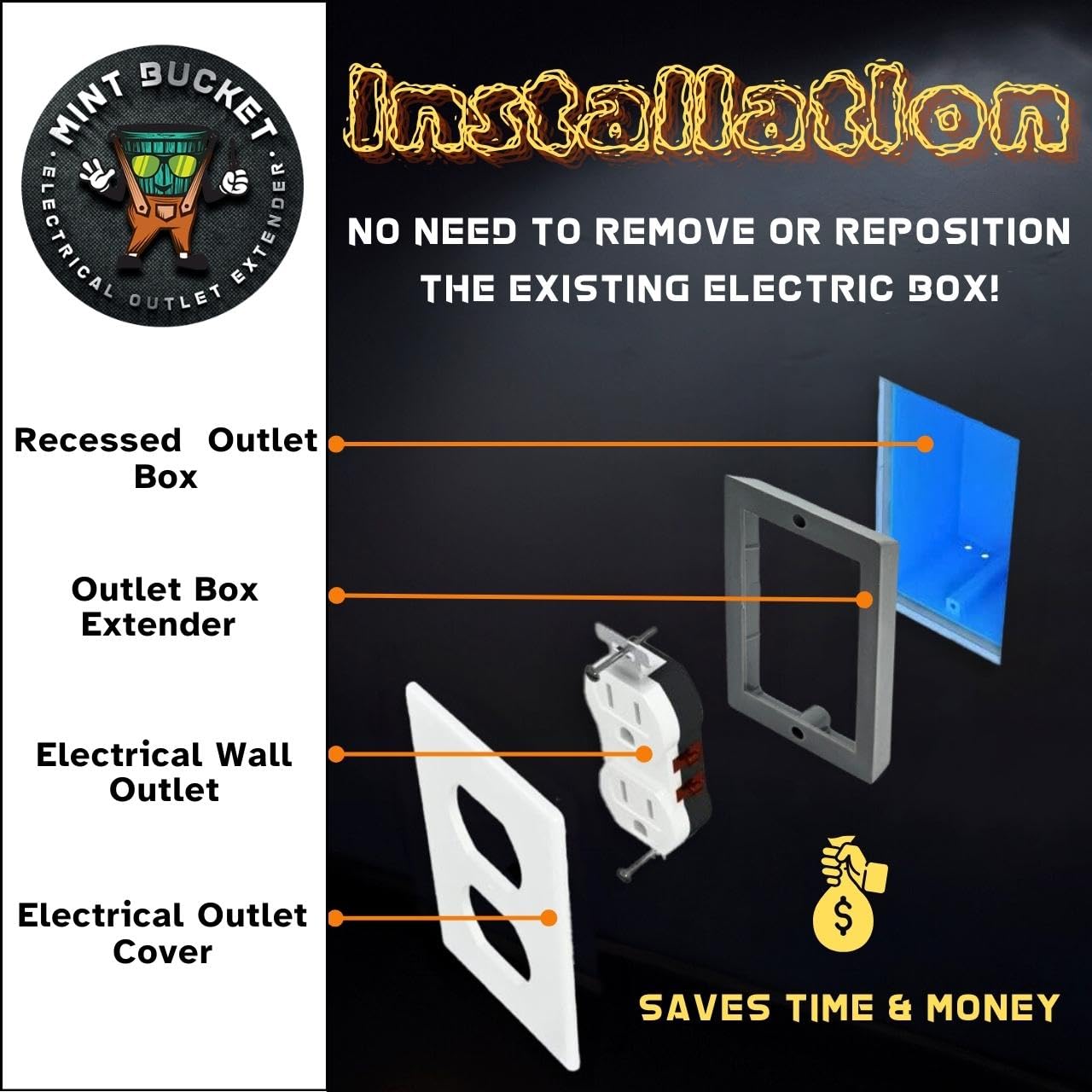3/4" Single Gang Outlet Box Extenders, UL Listed, Electrical Box Extender for Outlets & Switches, Pack of 3 - Image 8