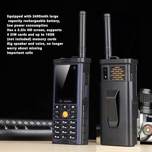 Miniatura 7 de CUIFATI SG8800 Teléfono celular desbloqueado 2G Retro teléfono con botón grande, 4 tarjetas SIM, capacidad de 2400 mAh para personas mayores,