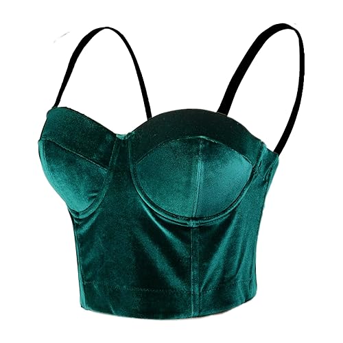 ELLACCI Velvet Soft Bustier Crop Top Push Up Women's Corset