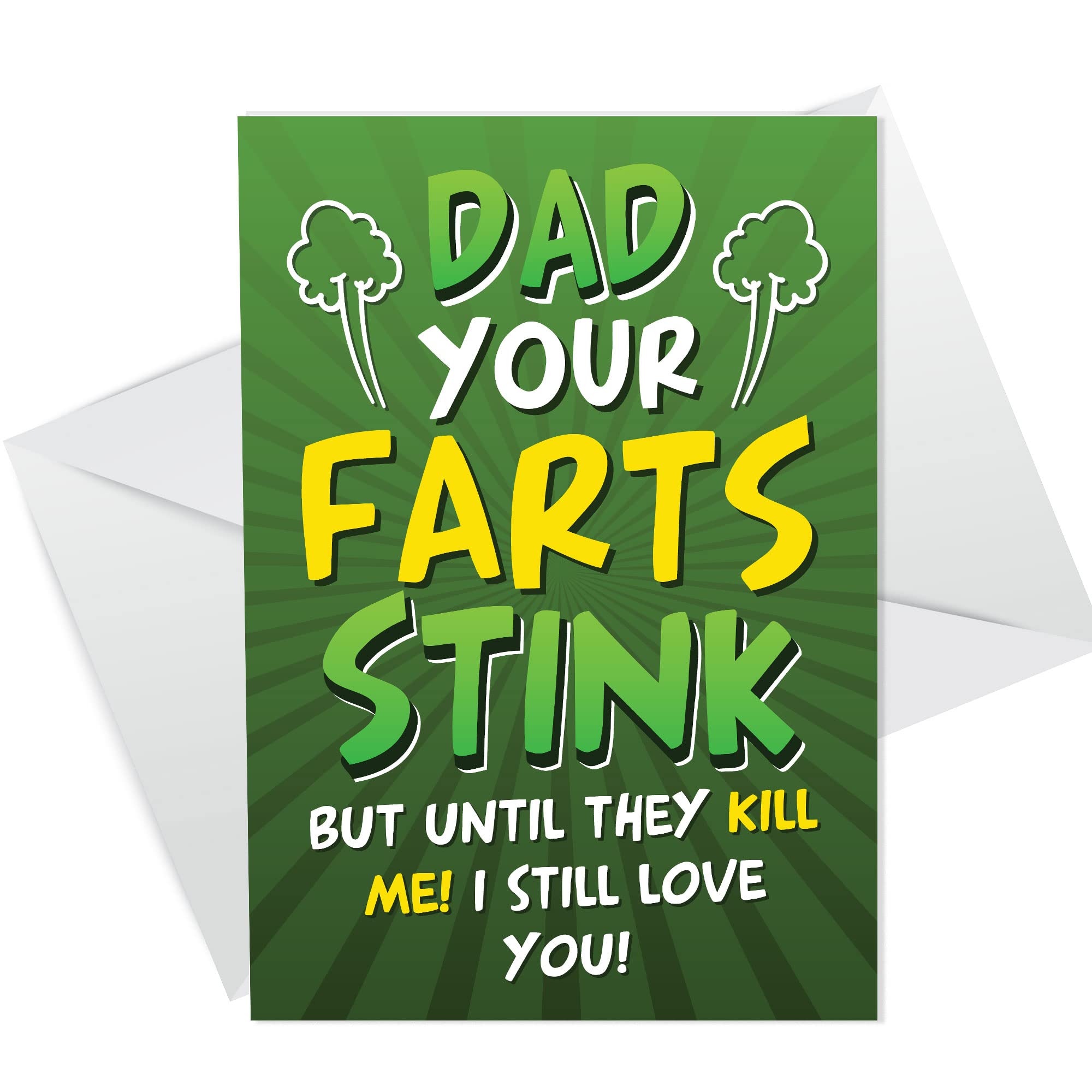 RED OCEAN Funny Birthday Card For Dad, Fathers Day Cards, Card For Dad From Daughter Son Joke Humour Card For Him