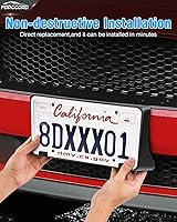 Vista 4 de Marco de matrícula compatible con Ford Mustang 2018-2023, marco de matrícula frontal negro, accesorios de repuesto para automóvil JR3Z17A385AA