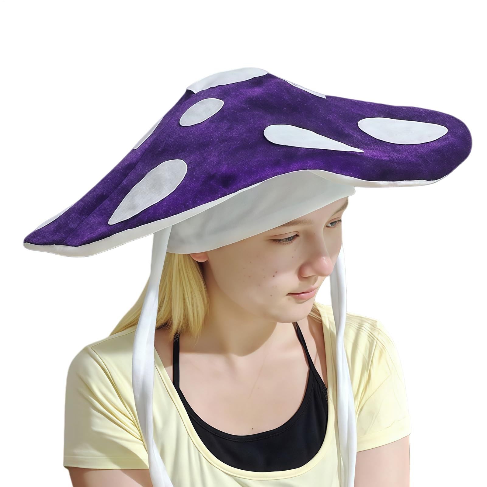Mushroom Shaped Hat | Party Cap with Wide Brim | Cosplay Dress up Props Headgear,for Adults Teens Halloween Carnival Masquerade Birthday Festival Decor Role Play Stage Performance Show