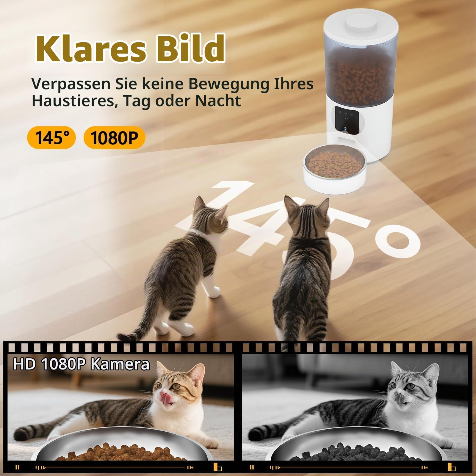 Futterautomat Katze 5L mit Kamera für Trockenfutter