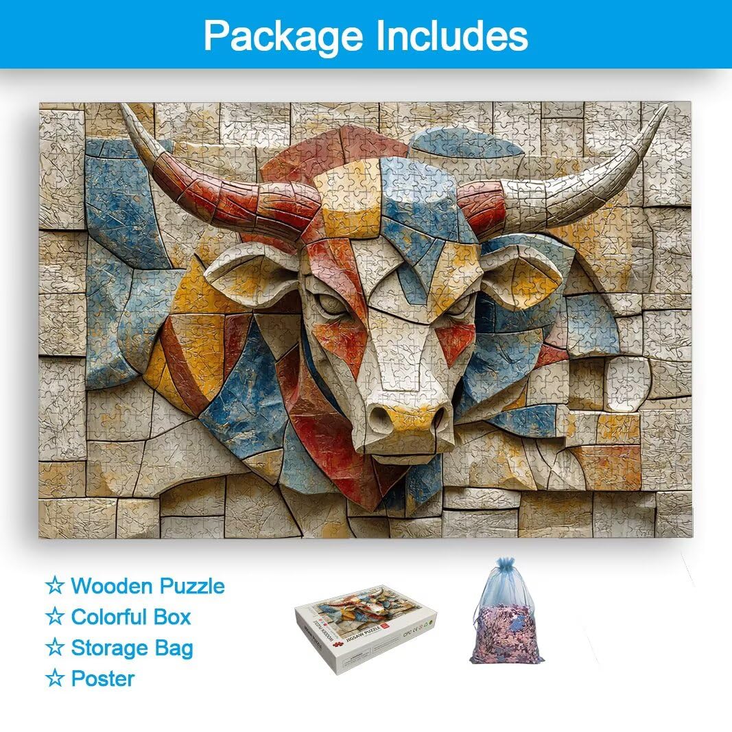 Puzzle Bue, Puzzle 1000 Pezzi per Adulti, Decor, Regalo Donna/Uomo -2587