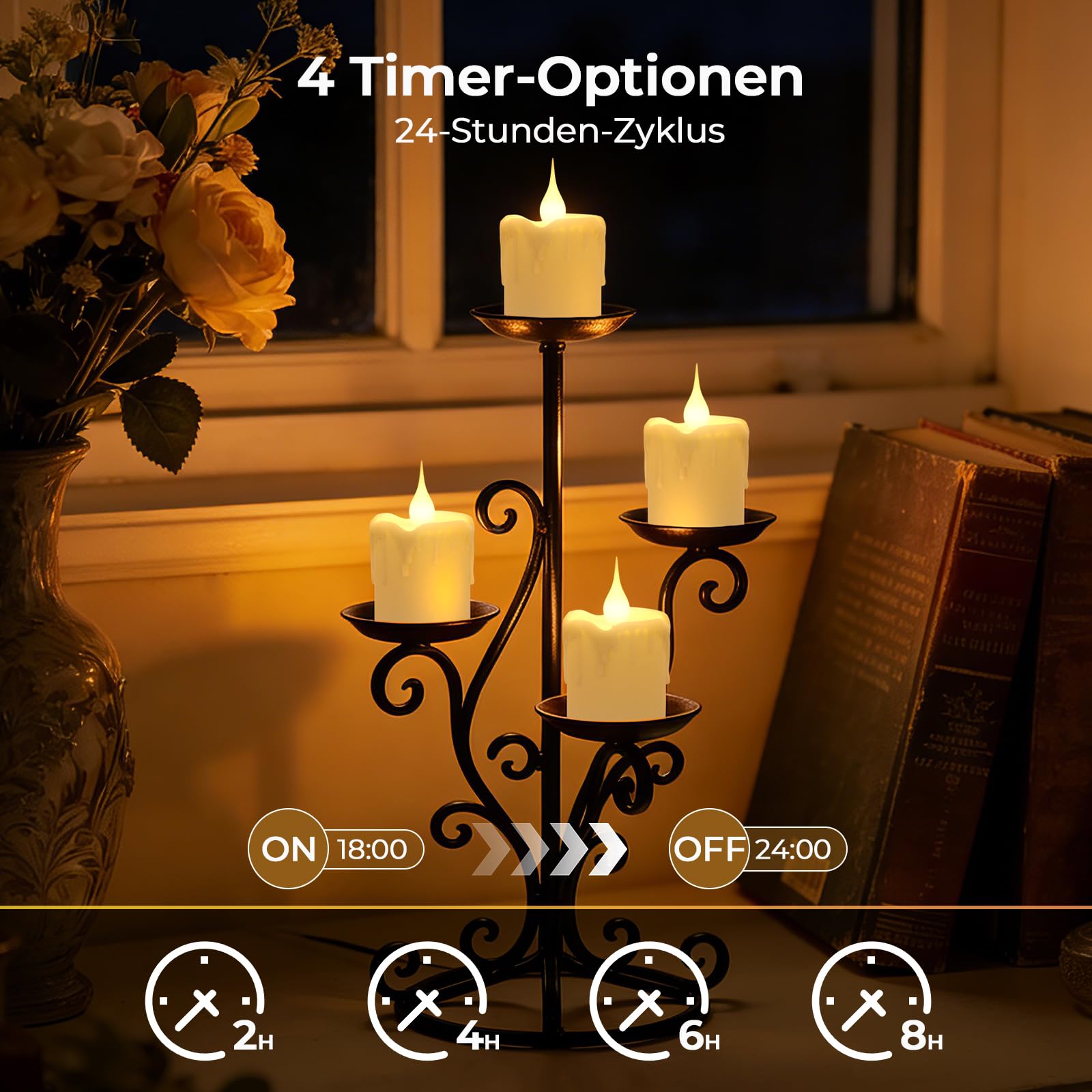 LED Teelichter,200H LED Kerzen Aufladbar Mit Fernbedienung Ladestation Timer Flackernde Flamme Warmweiß Dimmbar Candle Warmer Lamp Teelichter Für Party Zimmer Wohnzimmer Halloween Weihnachten Deko