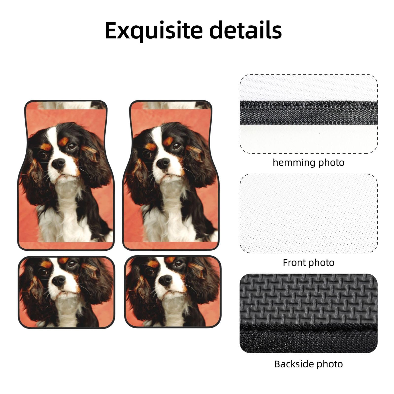 Shih Tzu Welpen mit Langen Ohren – Design, 4er-Set Auto-Fußmatten, Neopren-Fußmatten für Fahrzeuge, rutschfeste Auto-Fußmatten, Autozubehör