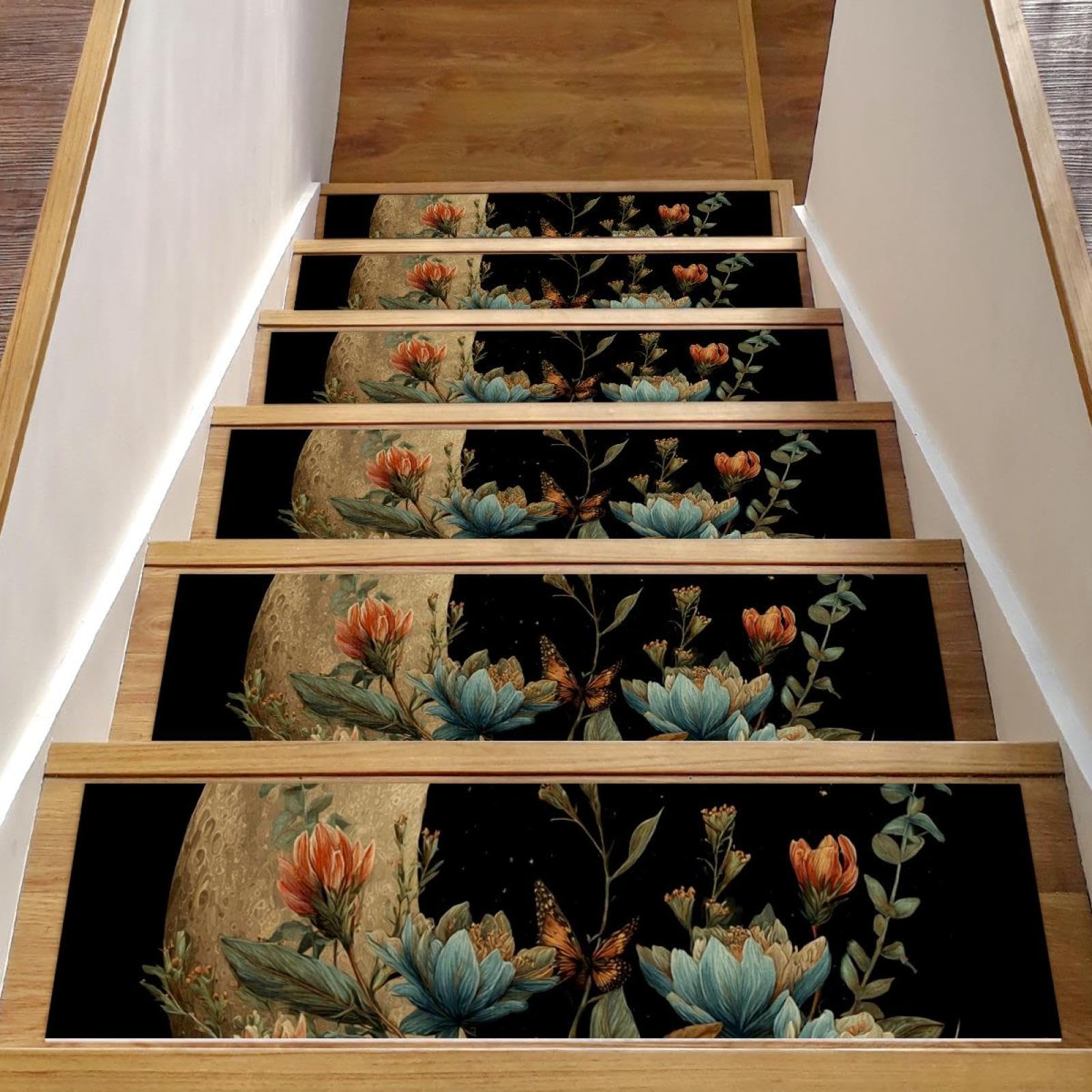 Tapis d'escalier lune pour marches en bois maison sereine et sécurisée