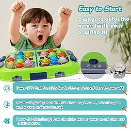 Whack Game Mole for Toddler, Toys for 3-12 Year Old Boys and Girls, Whack Game for Kids,Gifts for 3 4 5 6+ Year Old Boys, Interactive Educational Toys with Sound and Light, PK Mode with 2 Hammers