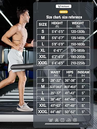 Miniatura 6 de NORTHYARD Men's Running Athletic Shorts 5'' Workout Gym Tennis Short Quick Dry Lightweight Active Sports Basketball