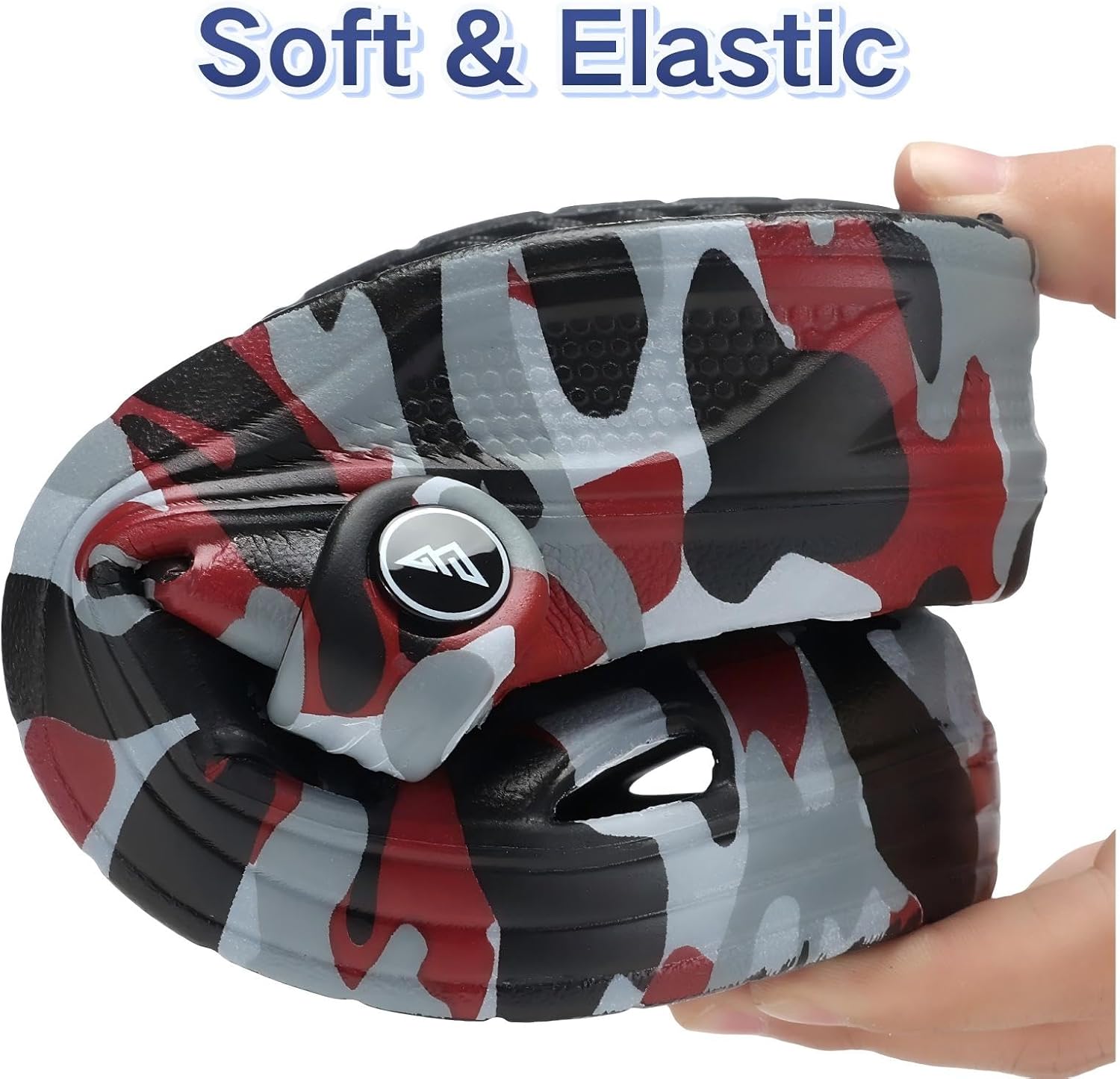 Boy Girls Comfortable Garden Clogs | Slip-On Mules Slides Sandals Beach Slipper for Little/Big Kid 4 Big Kid Camo Red Black image 4 of 4 B0GDXNQ2YT