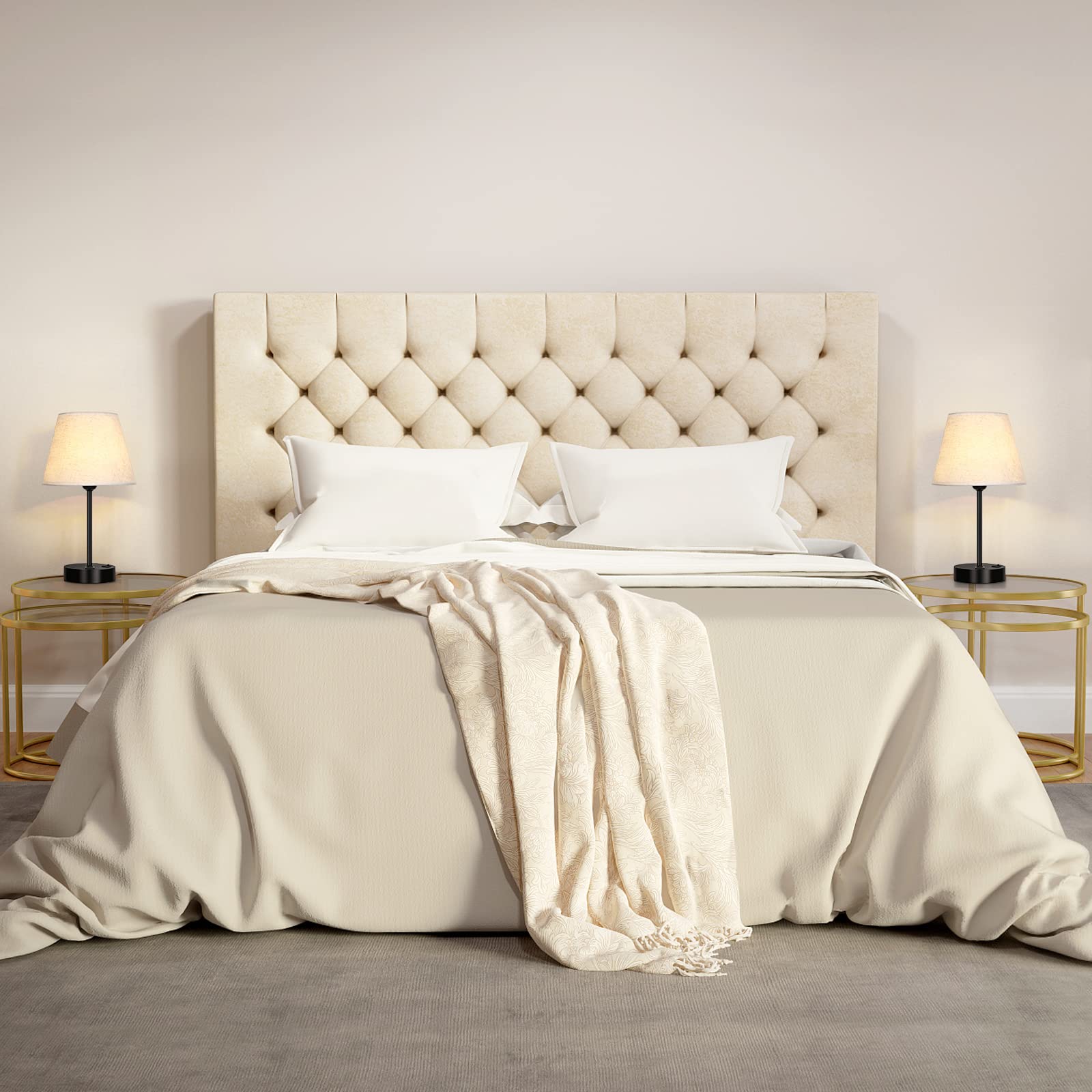 LIANTRAL Set di 2 lampade da comodino con 2 porte USB, E27, lampada da tavolo moderna, Paralume in tessuto, base in metallo, lampada da tavolo per camera da letto, soggiorno, ufficio