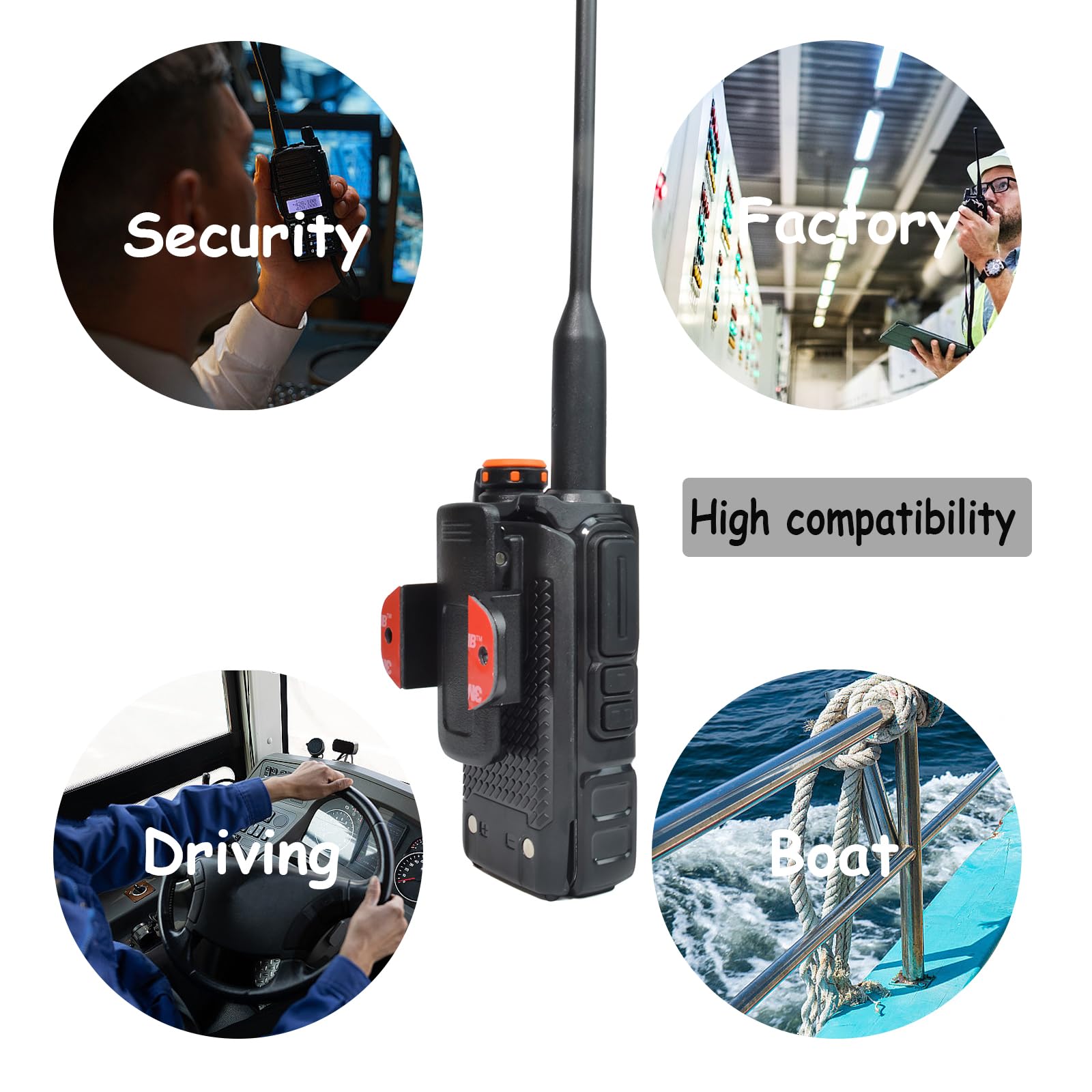 Cavezza per radio 3 in 1 compatibile Baofeng Quansheng Motorola CB Nero