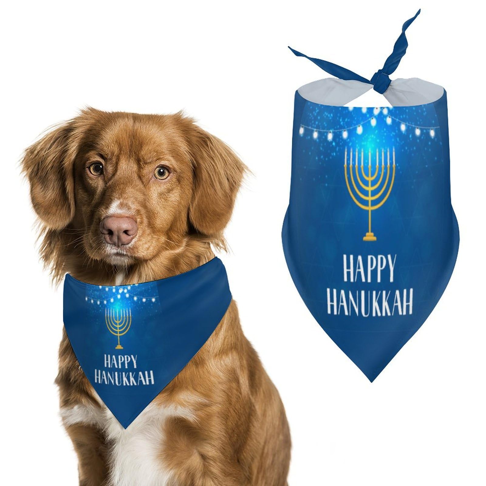 Bandanas pour chien réversibles Hanukkah pour illuminer les photos de vacances en famille
