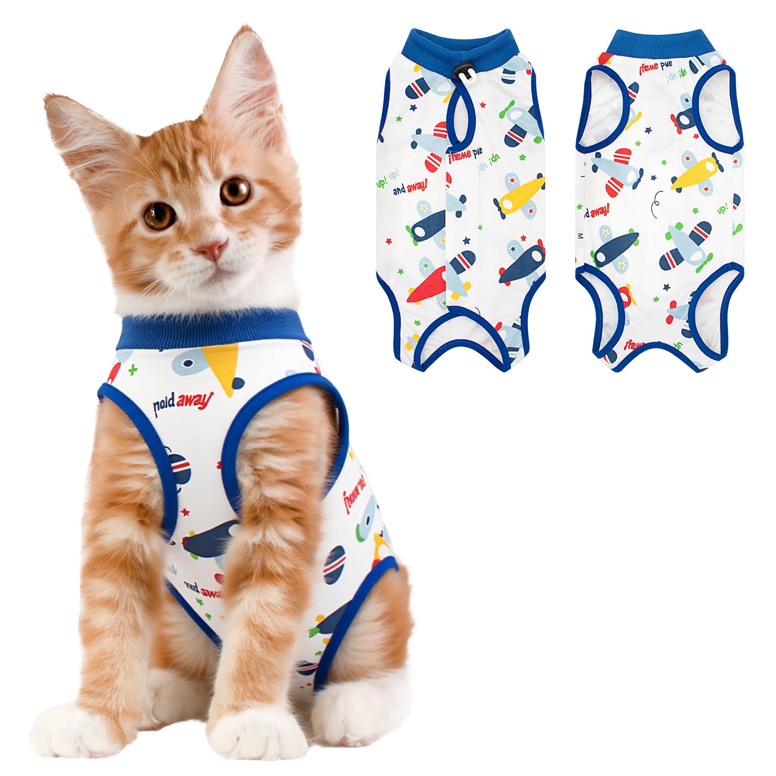 Coppthinktu Cat Recovery Suit Female, Breathable Cat Onesie After Surgery Female for Abdominal Wounds or Skin Diseases, Surgery Recovery Suit Kitten Surgical Onesie After Spay Wear Anti Licking