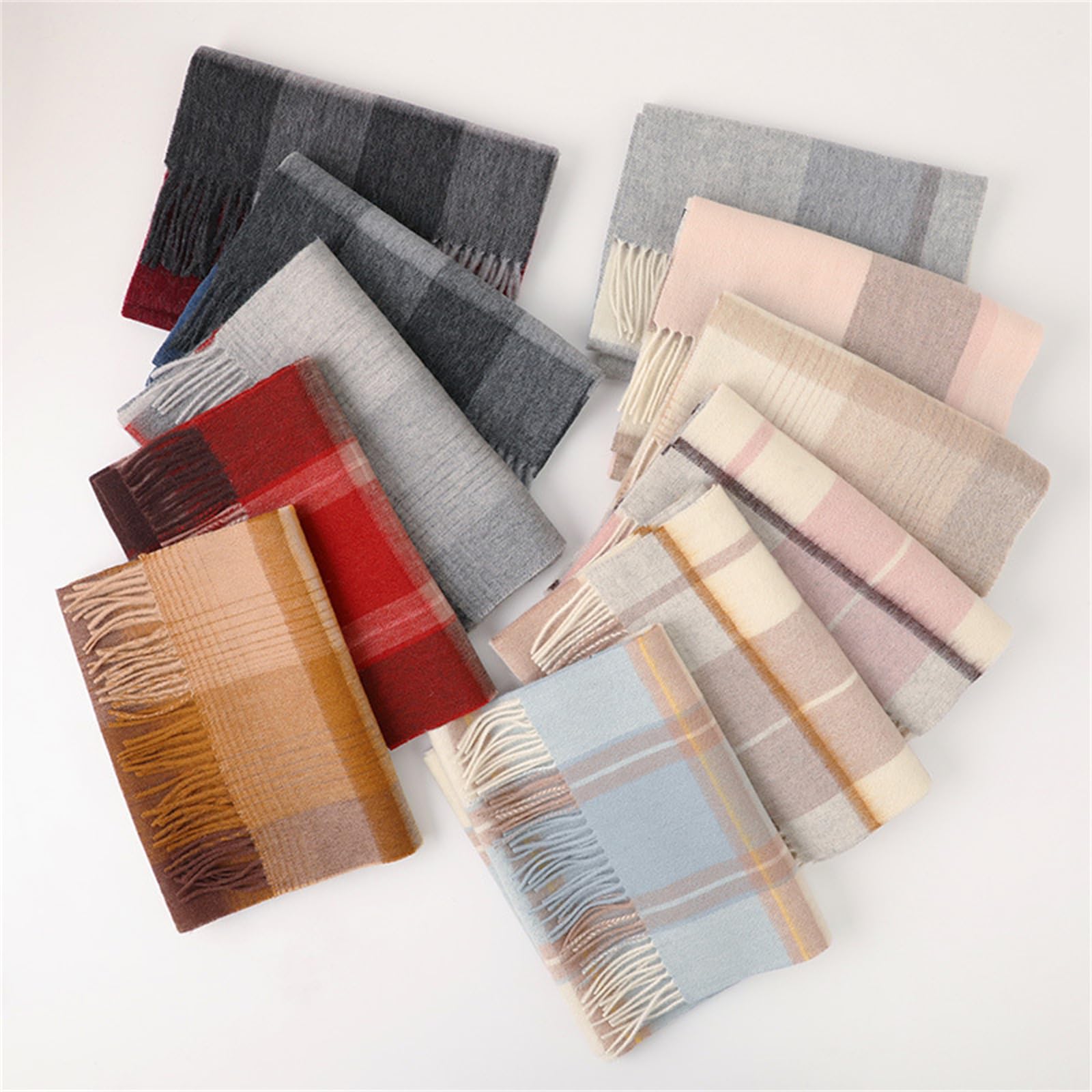 Sciarpa Sciarpa A Quadri In Lana Autunno E Inverno 30*170Cm-M-30*170 Cm