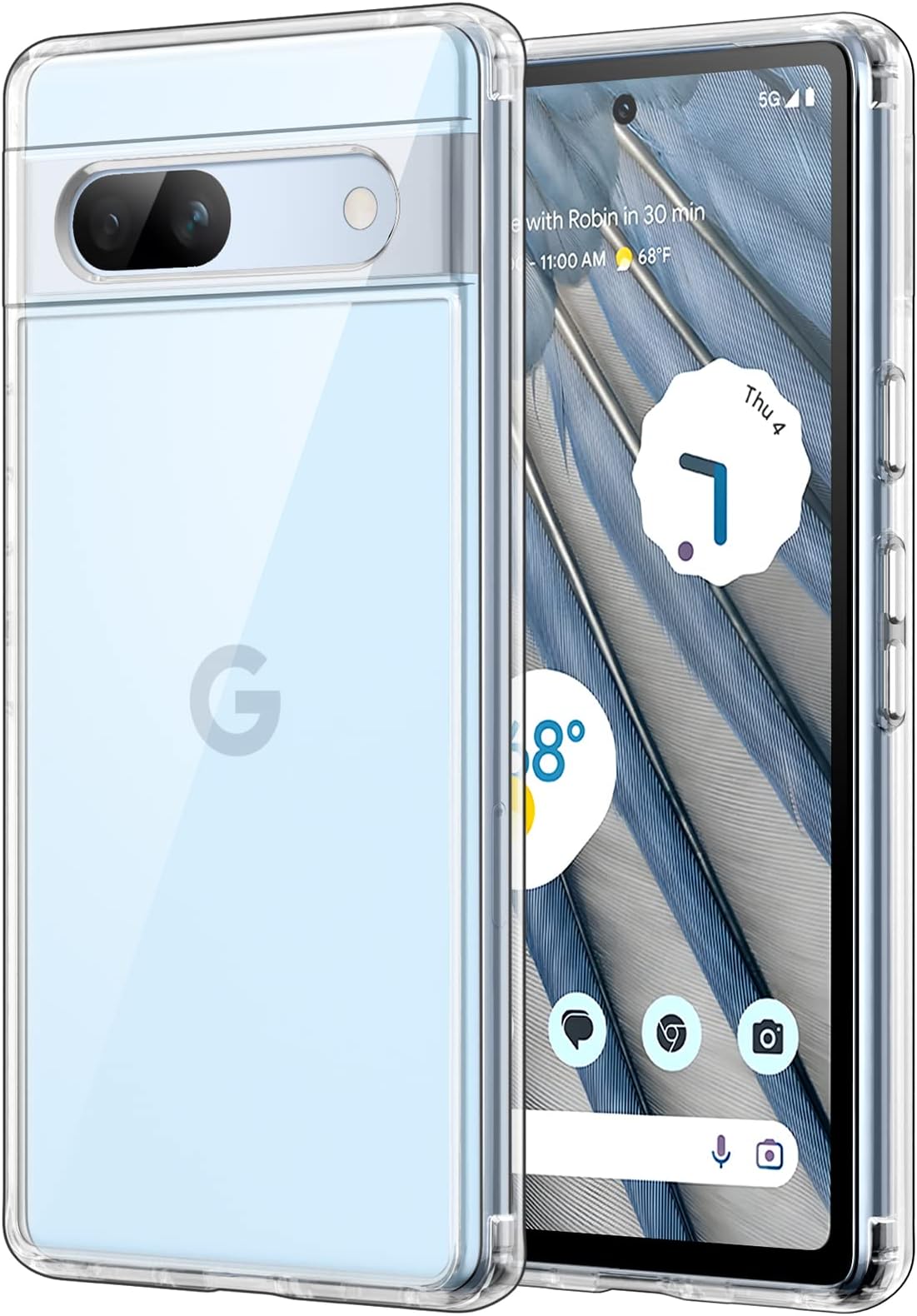 Case for Google Pixel 7a 6.1-Inch 2023, Non-Yellowing Shockproof Bumper Protective Phone Cover, Anti-Scratch Hard PC Back (Clear)