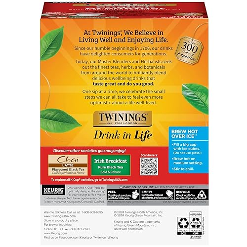 Vista 17 de Twinings Té de menta pura, naturalmente sin cafeína, bolsas de té de hierbas de menta refrescante envueltas individualmente, 50