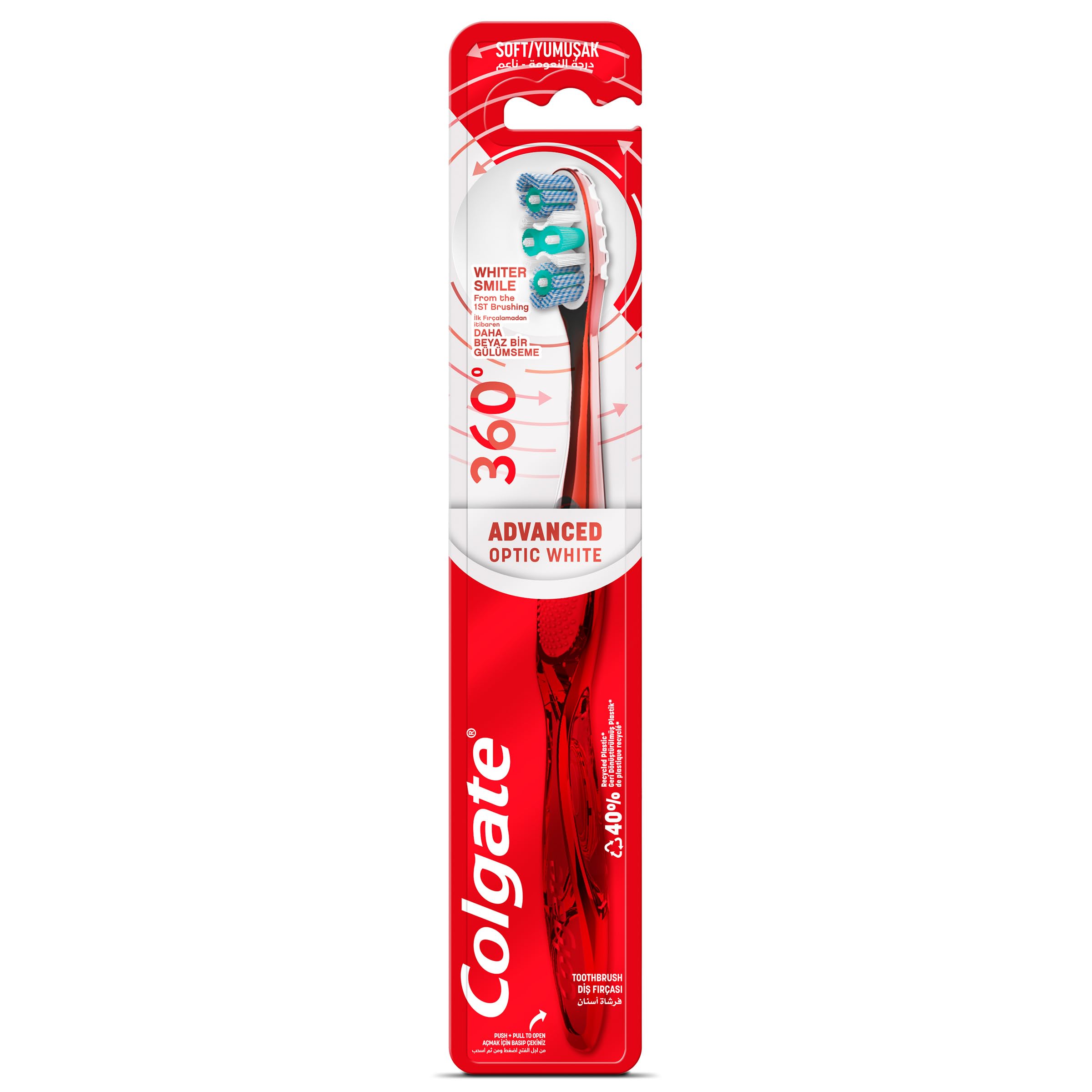 Colgate 360 Gelişmiş Optik Beyaz Yumuşak Beyazlatıcı Diş Fırçası