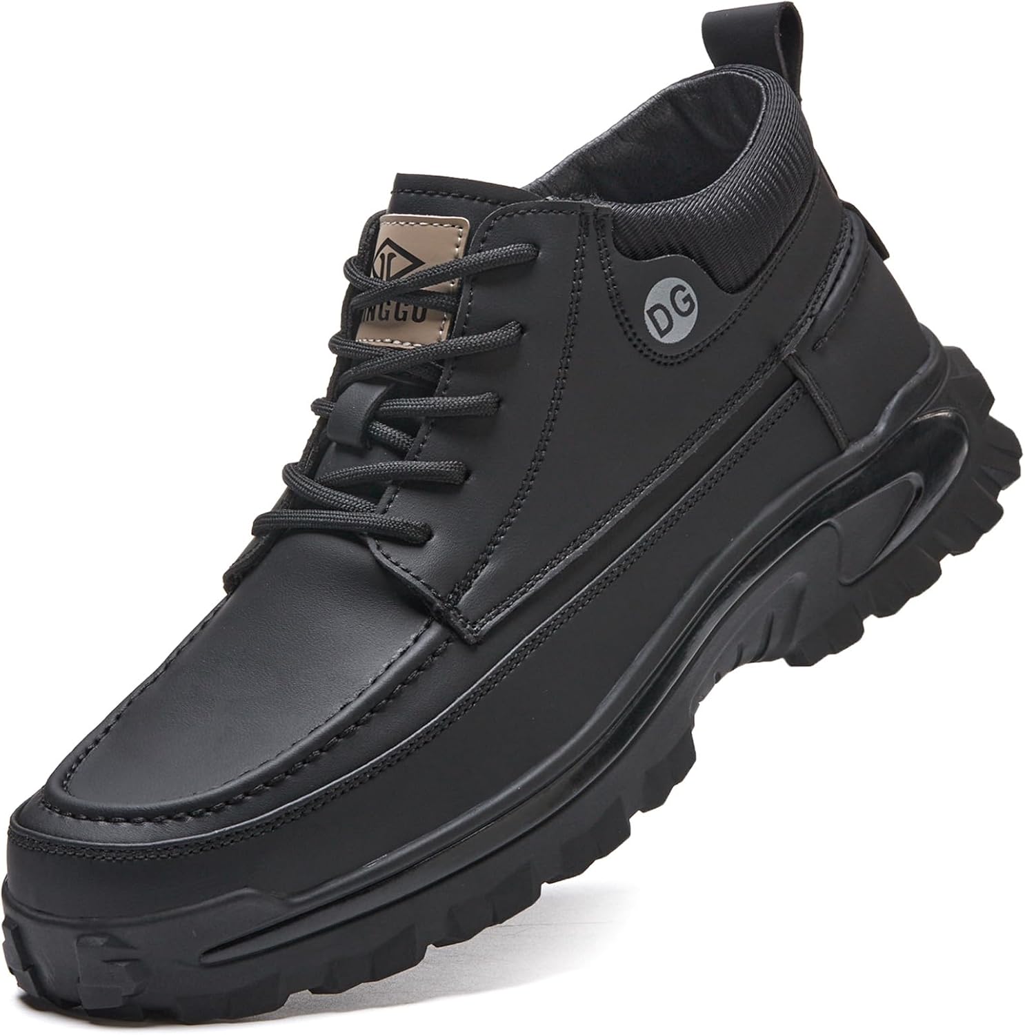 Non Slip Work Boots for Men Comfortable Slip Resistant Work Shoes Mens Lace Up Walking Chef Kitchen Restaurant Food Service Shoes Black