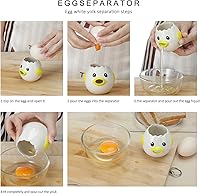 Vista 4 de Separador de huevos de dibujos animados, mini separador de clara de huevo y yema, práctico y simple, separador de huevos de cerámica, adecuado