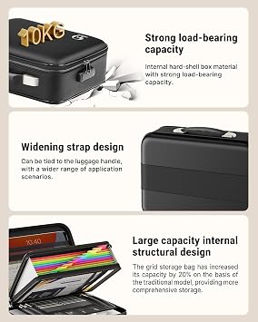 Oterri Fireproof Document Box with Lock, Black