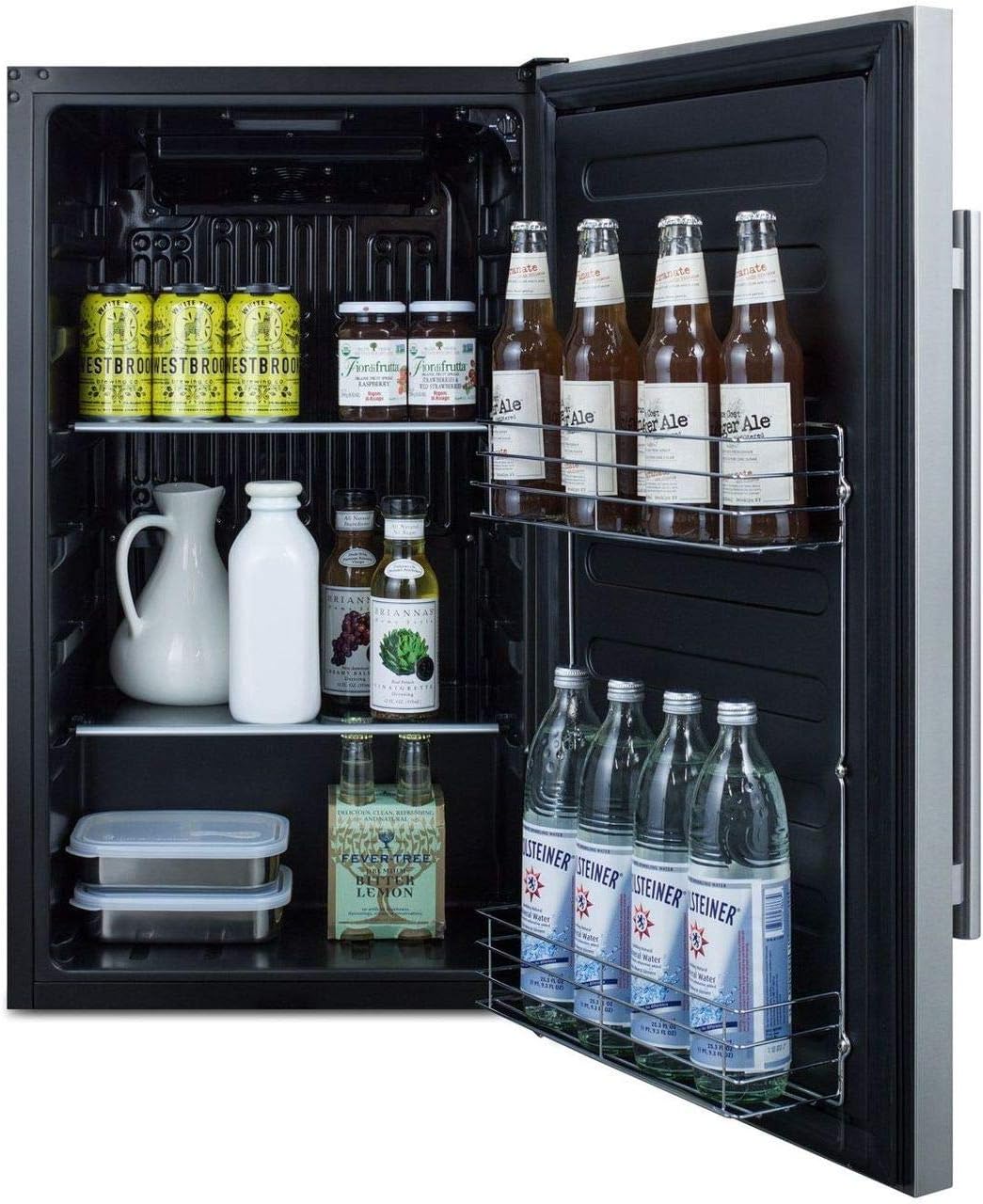 Summit 19” Refrigerator, Shallow Depth, Built-in, Outdoor Refrigerator, ENERGYSTAR, 3.13 cu.ft.Capacity, Stainless Steel- SPR196OS