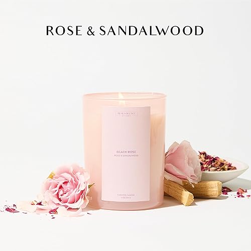 Miniatura 2 de Vela perfumada de rosa y sándalo, 11 onzas, 60 horas de combustión, cera de soja natural, mecha de algodón, velas perfumadas de soja para fragancia