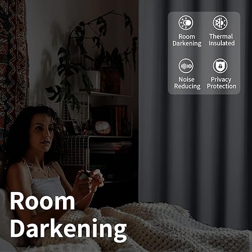 Miniatura 4 de BGment - Cortinas opacas para puerta de cristal corrediza, con ojales térmicos, para oscurecimiento de la habitación, para sala de estar, 1 panel