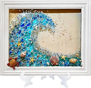CIYOJA Sea Stained Glass Craft Kit: Wave Mosaic Kit for Adults, DIY Resi...