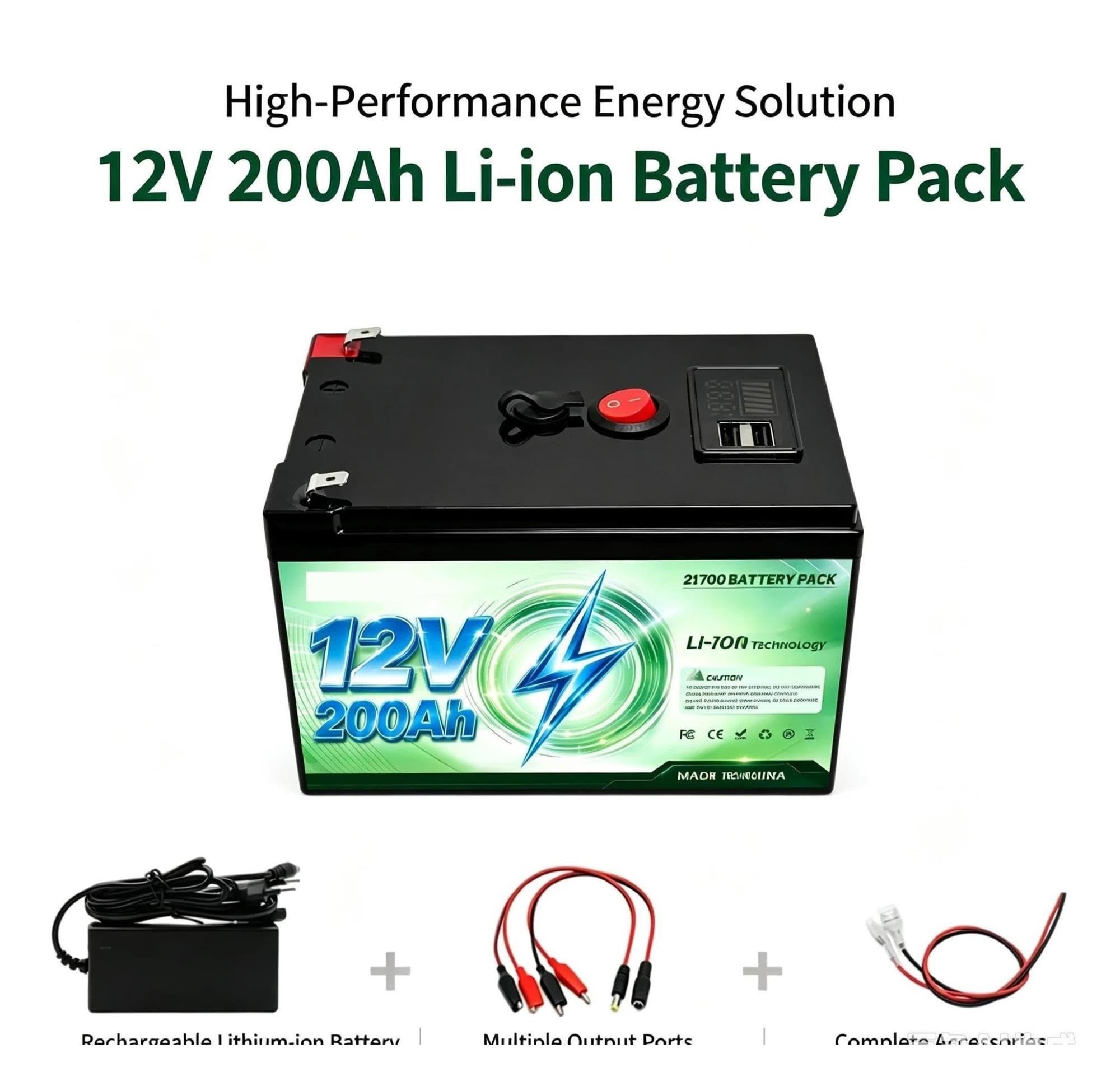 Batteria al litio ferro fosfato 12V 200Ah 6000+ciclo a freddo