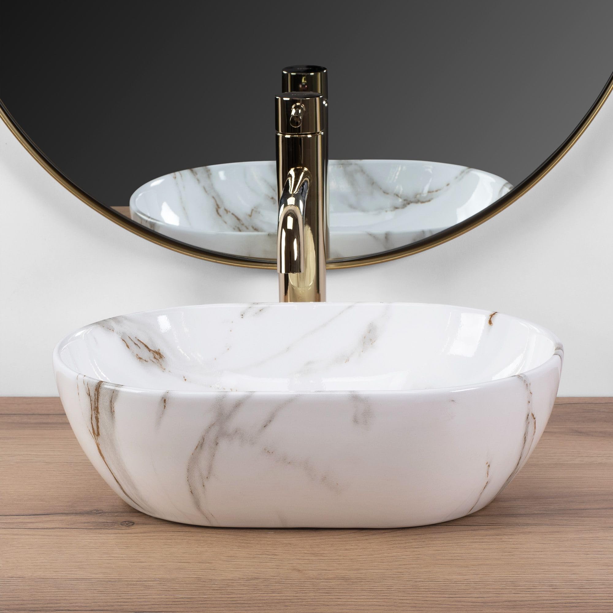 Lavabo Sobre Encimera Rea Amelia Mini Shiny Aiax Blanco