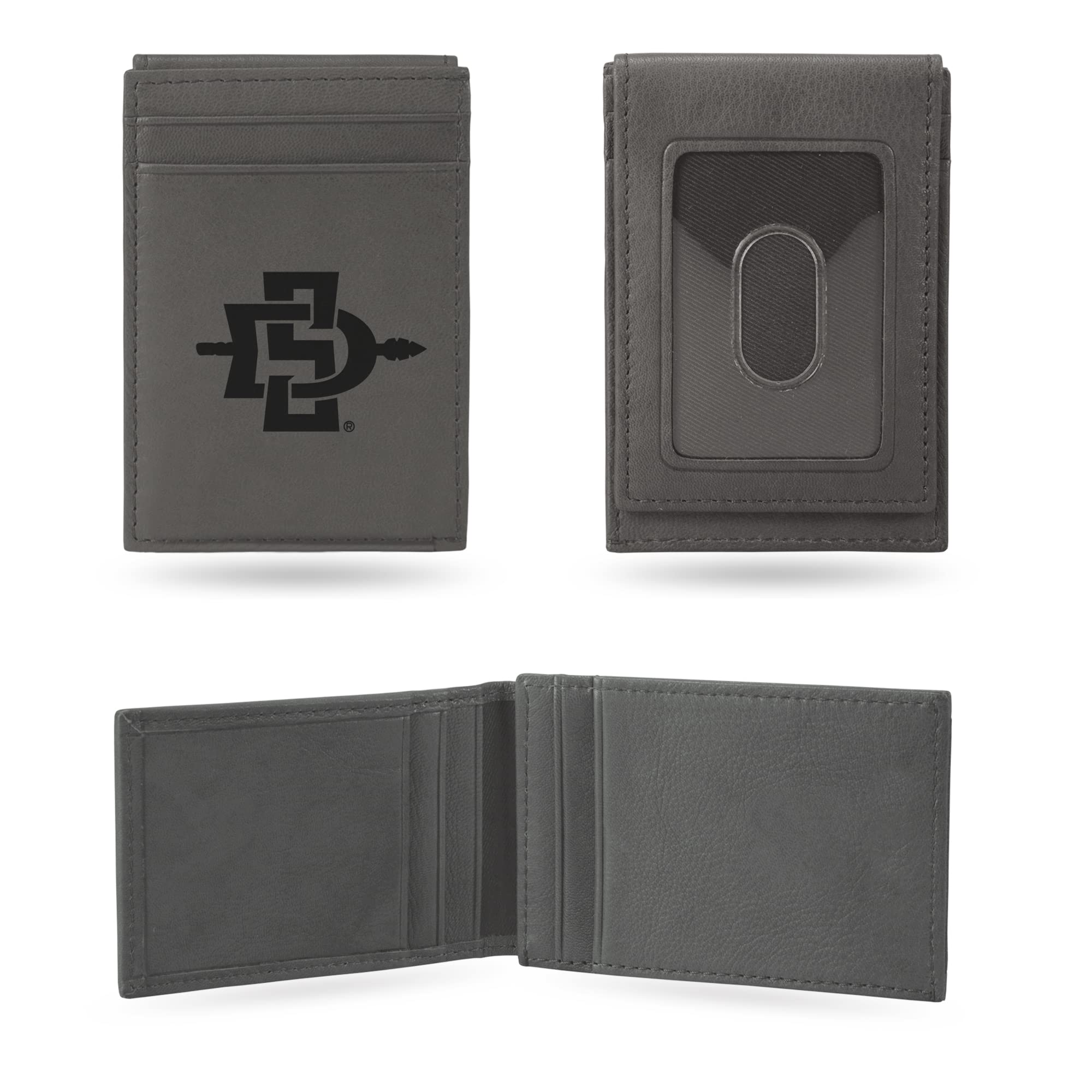 NCAA Laser Engraved Front Pocket Wallet - Compact/Comfortable/Slim