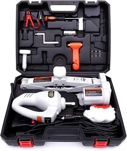 Kit de gato eléctrico para automóvil de 12V con tijera eléctrica con capacidad de 3toneladas para cambio de neumáticos y emergencias de carretera,