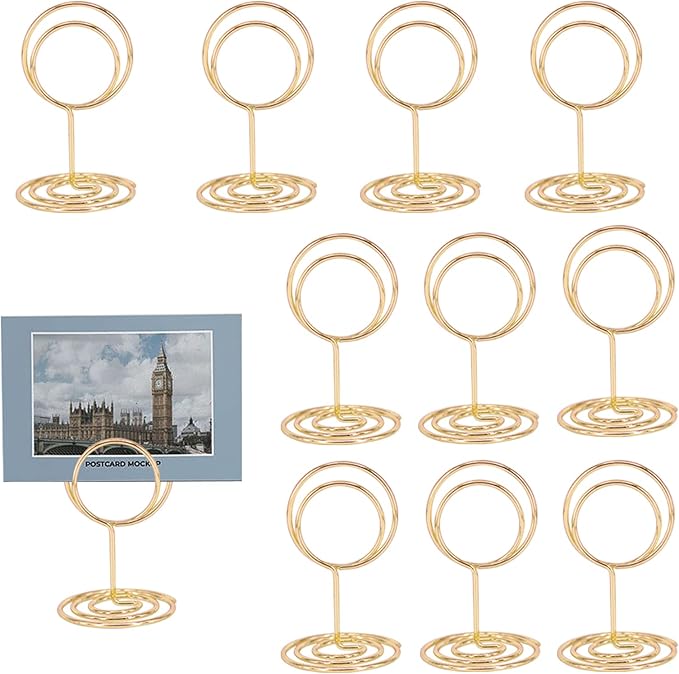 10Pcs Gold Table Number Holders 2 inch Mini Place Card Holder Table
