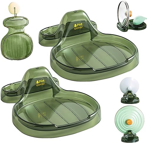 Soporte para cucharas, soporte para tapa de olla, 2 unidades, multifunción, soporte para espátulas de cocina con soporte para tapa para estufa,