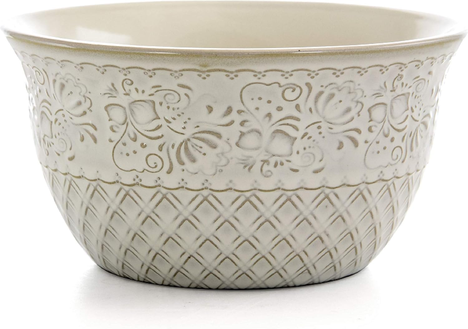  | Elama Ivory Lotus 16 Piece Square Stoneware Dinnerware Set: Dinnerware Sets