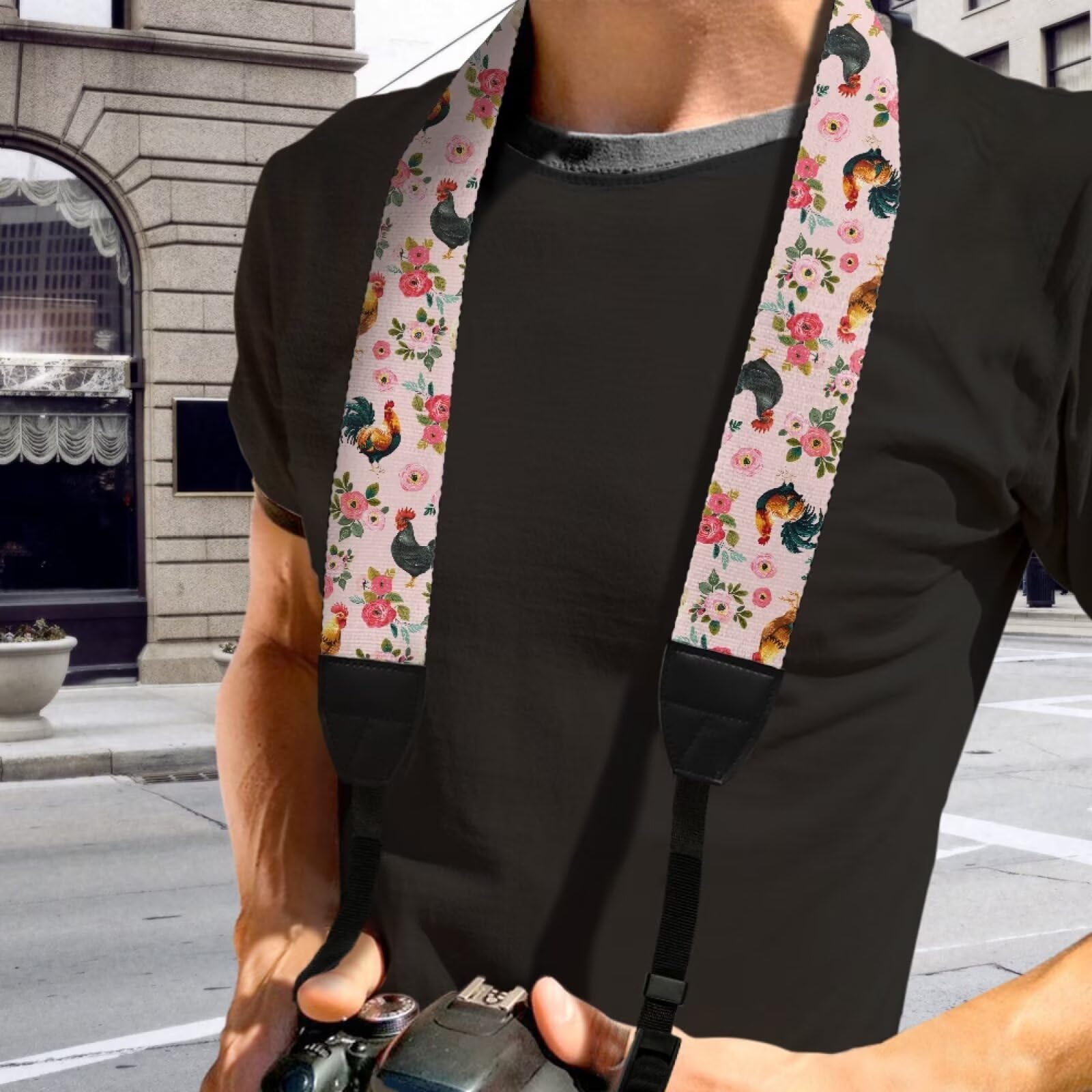 Boatee Chicken Floral Camera Strap Quick Release Neck Strap for Women Camera Wrist Strap Digital Camera Strap Binocular Straps for All Binoculars