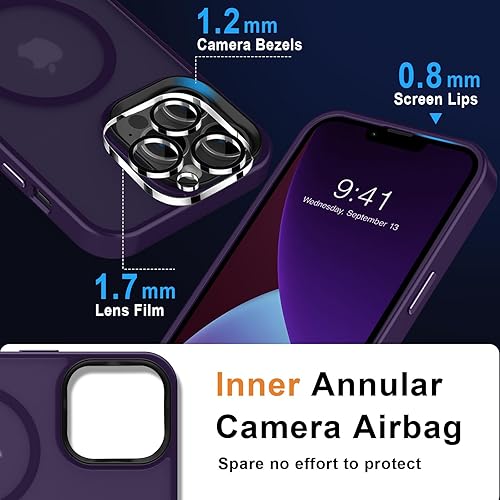 Vista 1205 de MOCCA - Funda magnética resistente para iPhone 11 de 6.1 pulgadas, compatible con MagSafe, protector de pantalla de vidrio + protector de lente