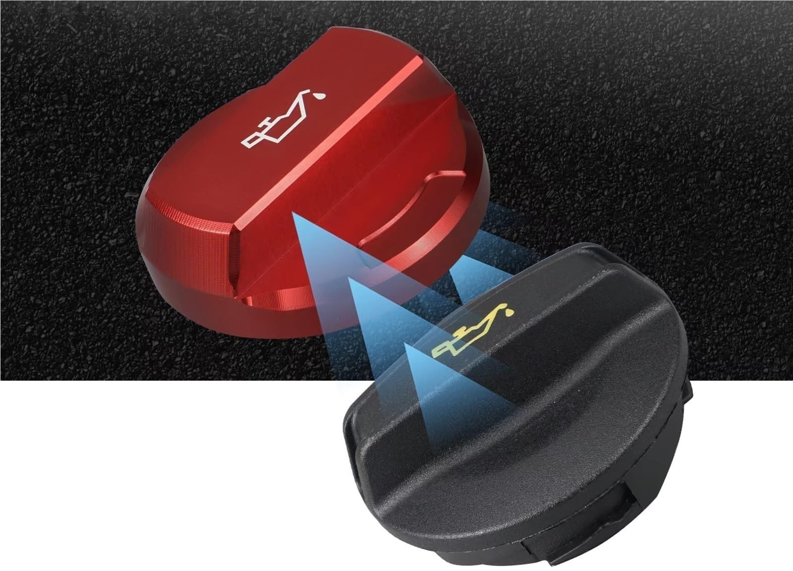 Tapón de llenado de aceite de motor Para VW Para Golf Para Passat Para B8 Para Mk7 Para GTI Para R Para Polo Tapón Llenado Aceite Motor Accesorios Repuesto(Black)