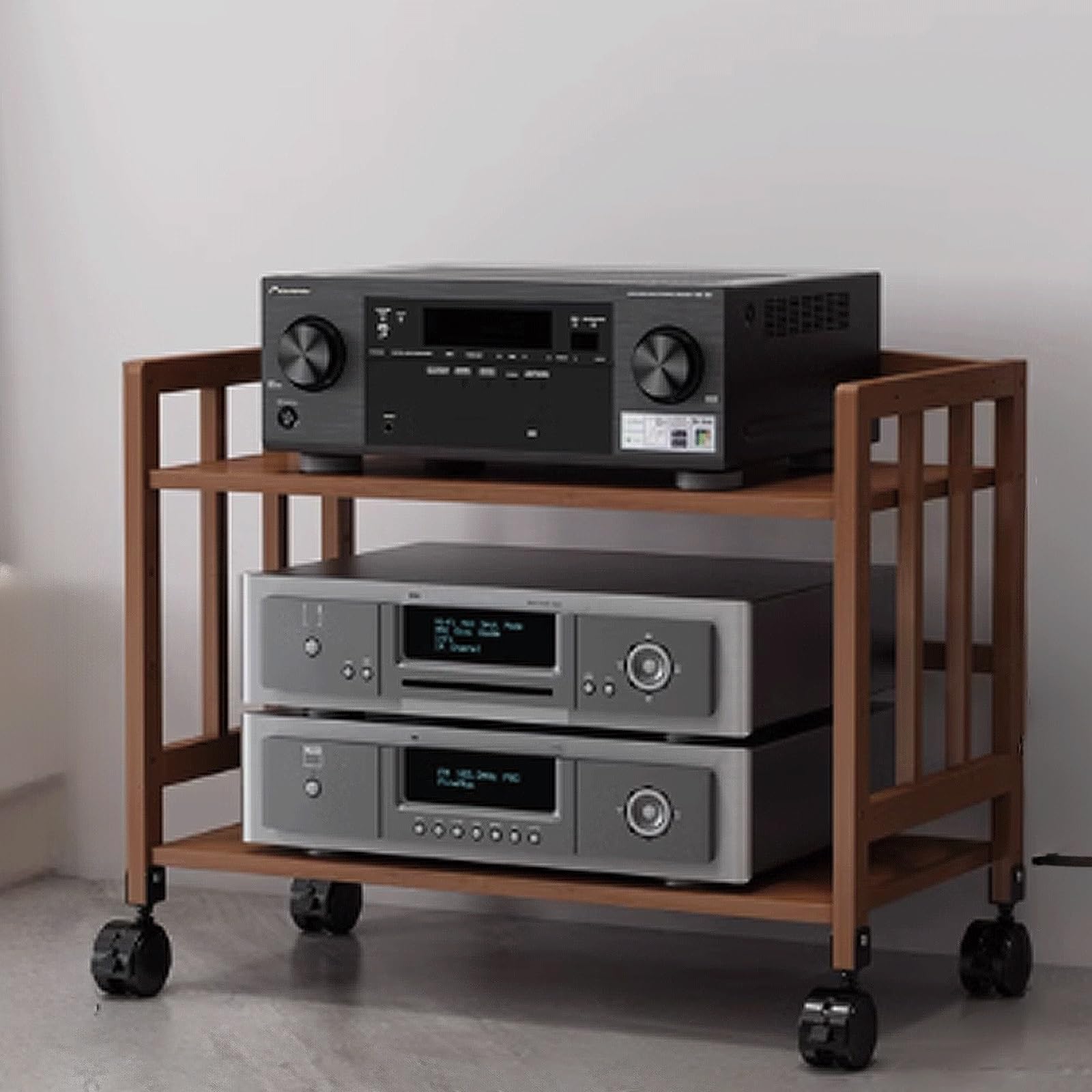 Meuble TV en bambou de haute qualité, design minimaliste marron 60cm