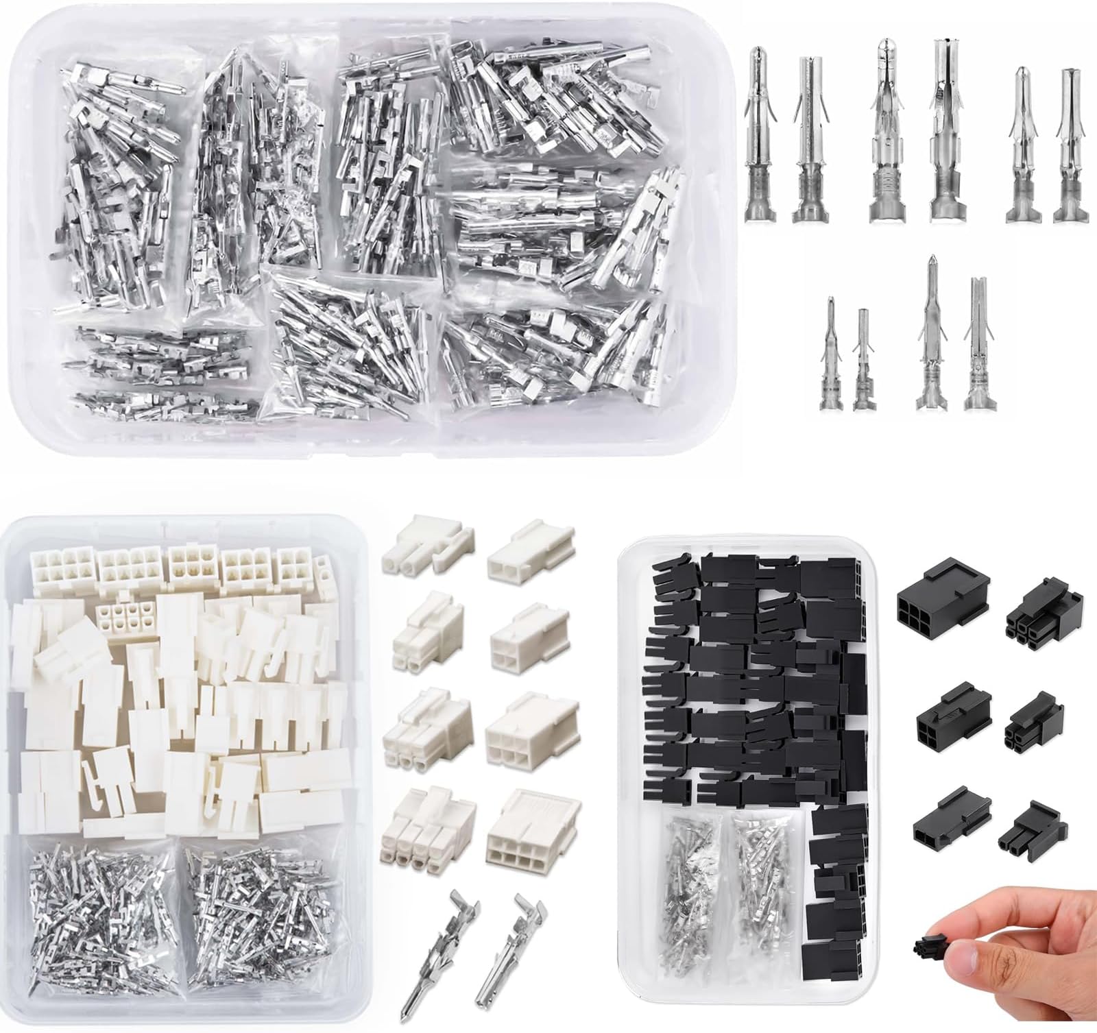 Bundle: ST6527 093" 062" Mini-Fit Jr. MLX Micro-Fit Pins Terminal Kit + ST6516 Micro-Fit 2 4 6 Pin Connector Kit + ST6519 2 4 6 8 Pin Mini-Fit Jr. Connector