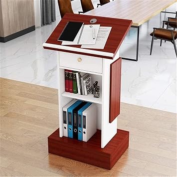 LASEVE Lectern Podium Stand، بسيط حديث المعلم الفصل الدراسي المعلم الطابق محاضرة الجدول طاولة المنصة مثالية للمواعظ والعروض التقديمية