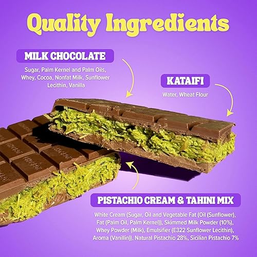 Miniatura 3 de Chocbox Viral Dubai - Kit de recarga de barra de chocolate con leche, obleas de choc, kataifi rallado, crema de pistacho, kit de caja de regalo de